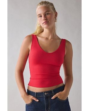 BDG Vee Neck Tank Top - Red