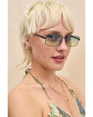 Urban Outfitters Uo Jen Metal Rectangle Sunglasses - Natural