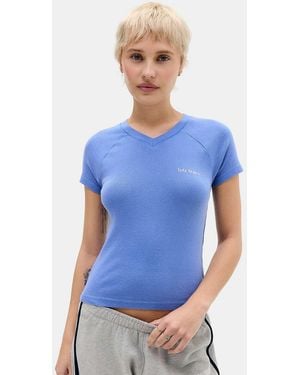iets frans... High V-neck T-shirt - Blue