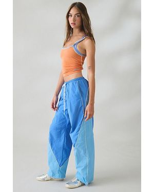 BDG Finish Line Low-Rise Baggy Track Pants - Blue