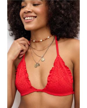 Out From Under Jacquard Bikini Top - Red