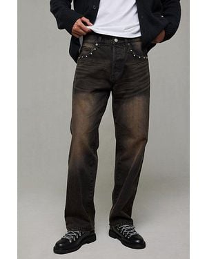 Obey Boxcar Studded Straight Leg Pants - Black