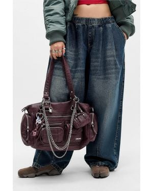 BDG Lulu Pocket Faux Leather Shoulder Bag - Blue