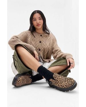Dr. Martens Zebzag Leopard Mules - Brown