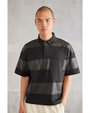 Standard Cloth Striped Rugby Shirt - Black