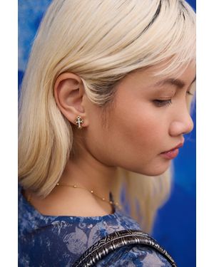 Bohomoon Lillie Cross Stud Earrings - Blue