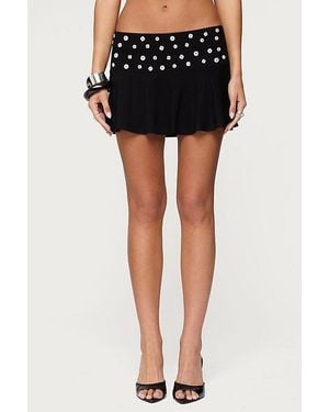 Edikted Kayce Button Mini Skirt - Black