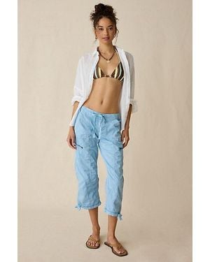 BDG Sidekick Crop Cotton Utility Pants - Blue