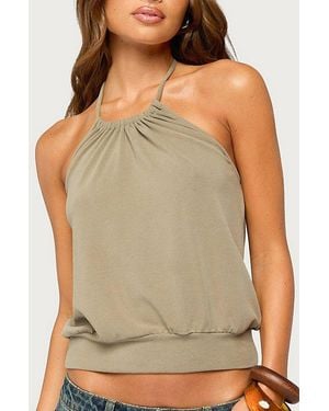Edikted Bondi Cinched Waist Halter Top - Green