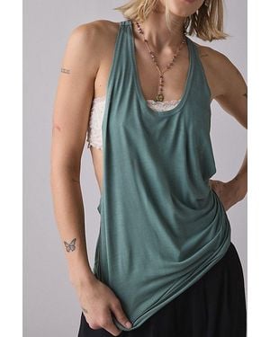 BDG Bowery Reese Jersey Knit Relaxed Racerback Tank Top - Green