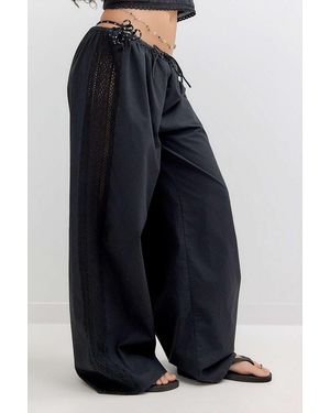 Out From Under Lace Detail Trousers - Blue