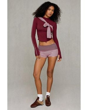 Out From Under Bec Mockneck Long Sleeve Tee - Red