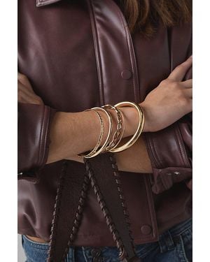 Urban Outfitters Scallop Patterned Metal Bangle Bracelet - Gray