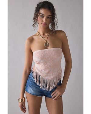 Urban Outfitters The Rain Tie-Back Fringe Tube Top - Multicolor