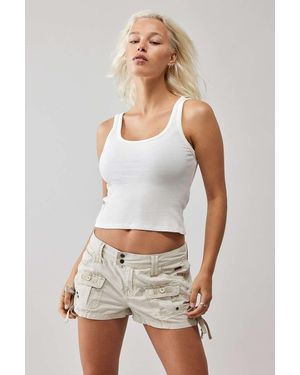 BDG Chloe Ruched Y2k Shorts - White