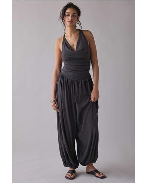 Urban Outfitters Uo Seaside Cowl Neck Jumpsuit - Black