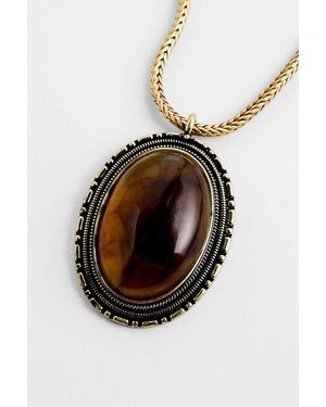 Silence + Noise Silence + Noise Xl Chunky Gemstone Cord Necklace - Metallic