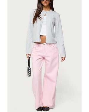 Edikted Petite Roman Low Rise Slouchy Jean - Pink