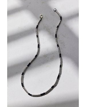 Urban Outfitters Heath Metal Beaded Necklace - Gray