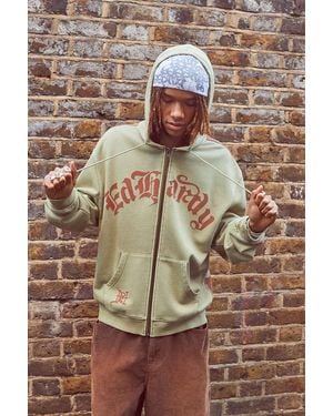 Ed Hardy Uo exclusive - reißverschluss-hoodie "lion" in - Grün