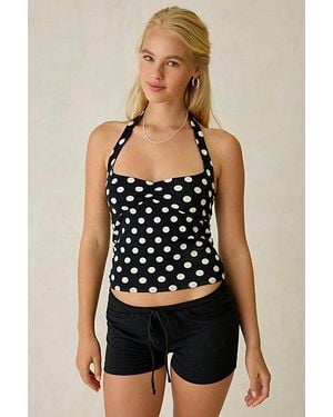 Out From Under Bec Pinch-Front Halter Cami - Black