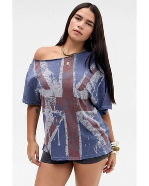 Urban Outfitters Uo Courtney Union Jack T-shirt - Blue