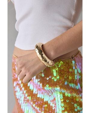 Urban Outfitters Siena Hammered Metal Bangle Bracelet - Metallic