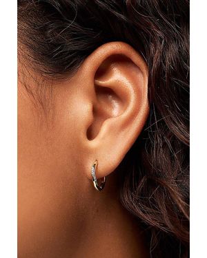 Ana Luisa Kira Slim Hoop Earrings - Black