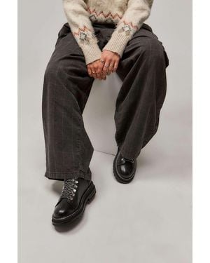 Urban Outfitters Uo East Leather Hiker Boots - Black