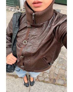 BDG Rocco Faux Leather Jacket - Brown