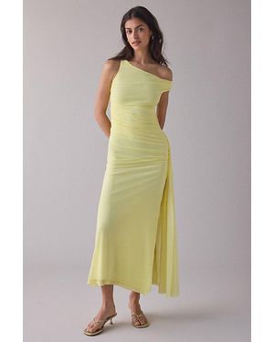 Bardot Layana Cascading Asymmetric Off-Shoulder Maxi Dress - Yellow