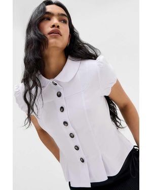 Silence + Noise Silence + Noise Lyn Pea Jacket Blouse - White