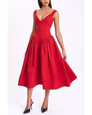 Miss Circle Nahla Drop Waist Midi Dress - Red