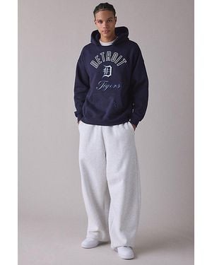 Pro Standard Uo Exclusive Mlb Team Logo Notched Collar Hoodie Sweatshirt - Blue