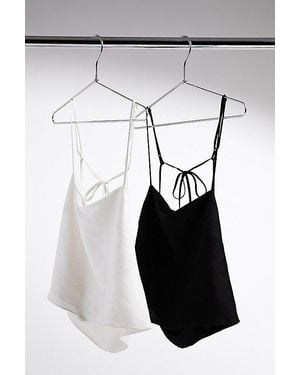 Onia Air Linen Square Neck Tank Top - Black