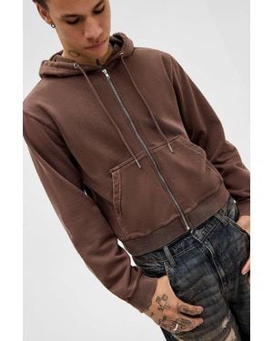 BDG Chocolate Brown Bonfire Zip-through Hoodie