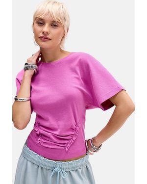 iets frans... Twist T-shirt Xs At Urban Outfitters - Pink