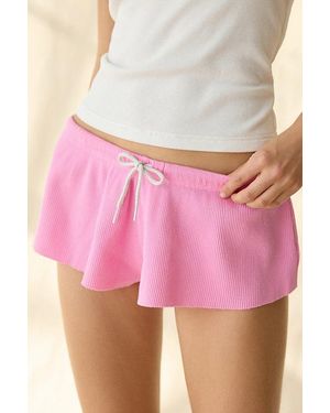Out From Under So Fetch Waffle Knit Micro Shorts - Pink