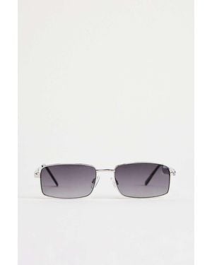 Urban Outfitters Uo Jen Metal Rectangle Sunglasses - Metallic