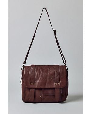 Urban Outfitters Classic Leather Messenger Bag - Brown