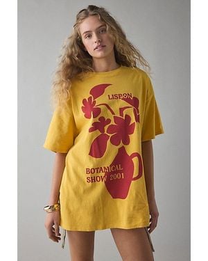 BDG Lisbon Botanical Show Graphic Cotton T-Shirt Dress - Yellow