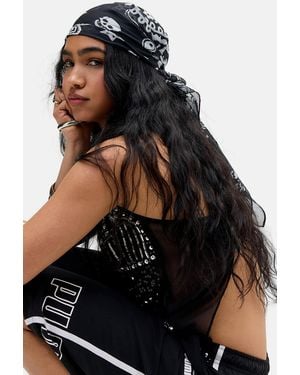 Urban Outfitters Uo Paisley Skull Scarf - Black