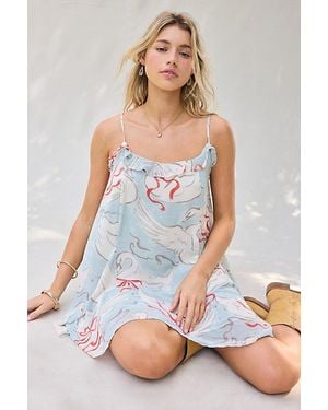 Kimchi Blue Swing Time Ruffle Babydoll Mini Dress - White
