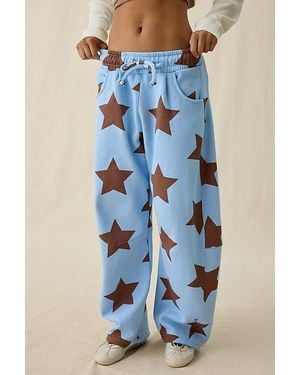 Out From Under Essential Barrel Leg Full Length Sweatpants - Blue