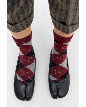 Out From Under Tabi Argyle Socks - Black