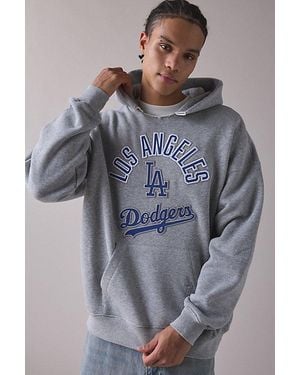 Pro Standard Uo Exclusive Mlb Team Logo Notched Collar Hoodie Sweatshirt - Grey