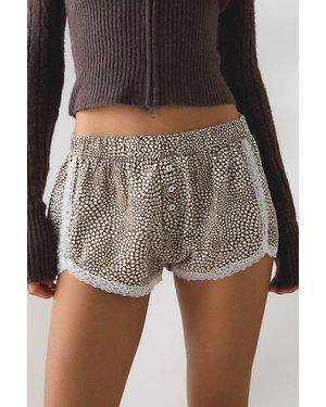 Out From Under Pillow Pretty Lace Trim Boxer Shorties - Black