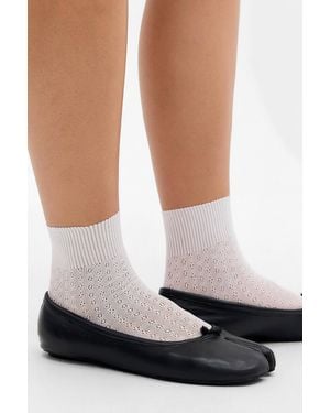 Out From Under Tabi Semi-sheer Socks - White