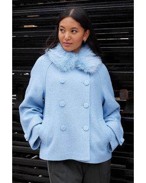 Kimchi Blue Swing Wool Coat Jacket - Blue