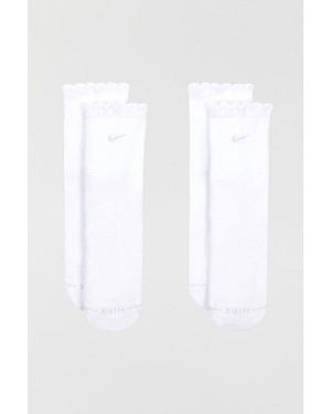 Nike Everyday Elevated Ruffle Edge Crew Socks 2-Pack - White
